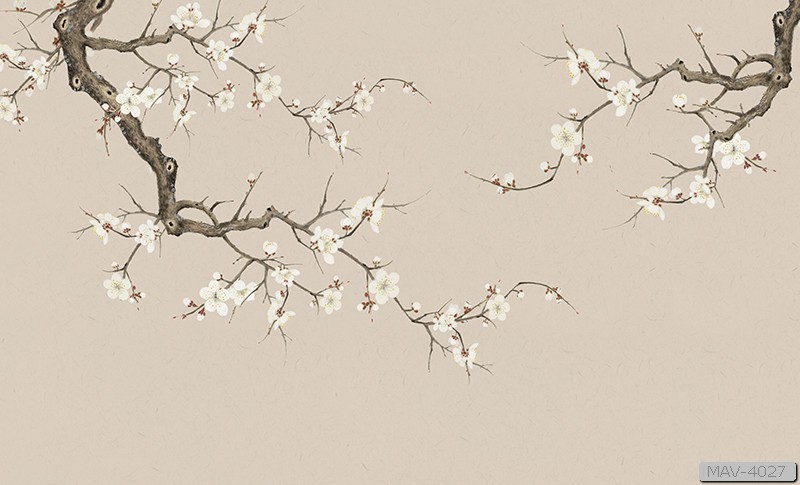 Cành hoa mai trắng phong cách nhật - tối giản MAV-4027